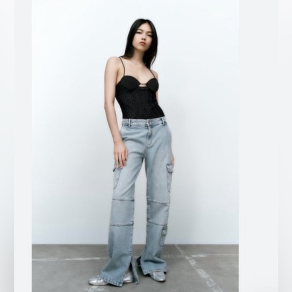 🆕 ZARA Corset Lace Black Bodysuit - Picture 2 of 8